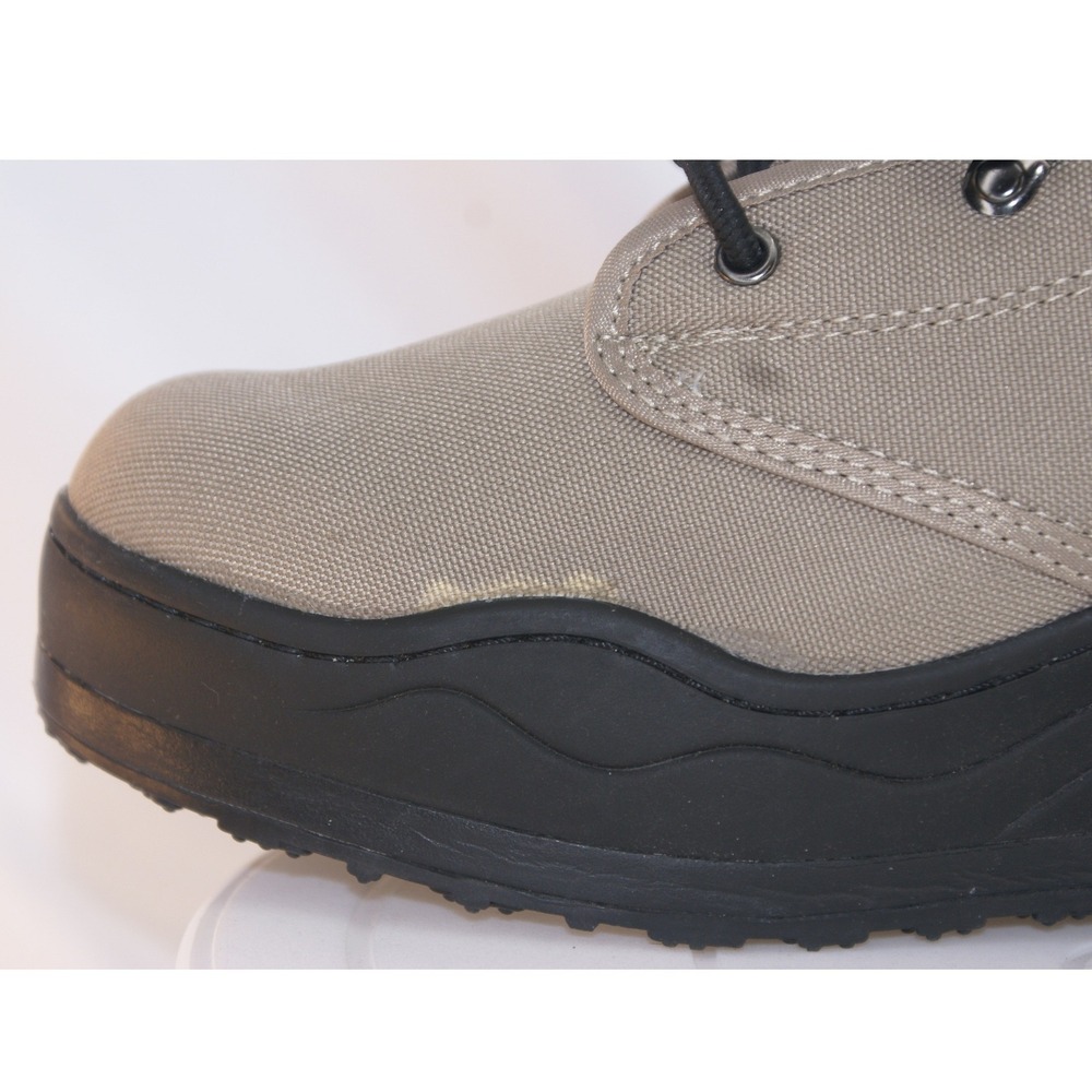 Caddis Wading Shoes Mens Tan Canvas High Top Fishing Boots Black Rubber Sole 10 - Picture 14 of 16